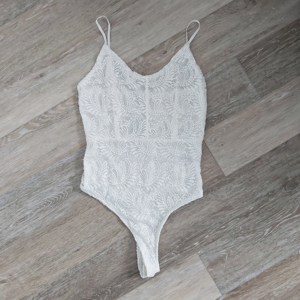 White lace bodysuit
